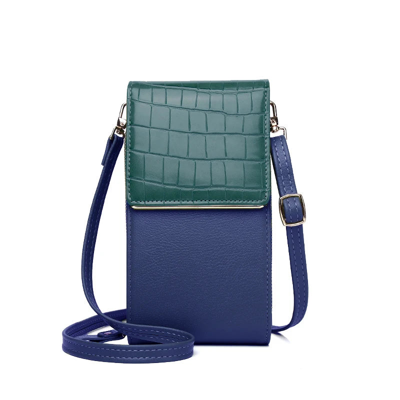 3 Layers Large Capacity Phone Pocket Shoulder Bag Leather Small Crossbody Bags