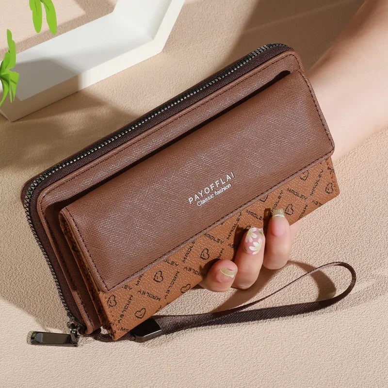 1pc Classic Faux Leather Wallet Double Layer with Snap Closure