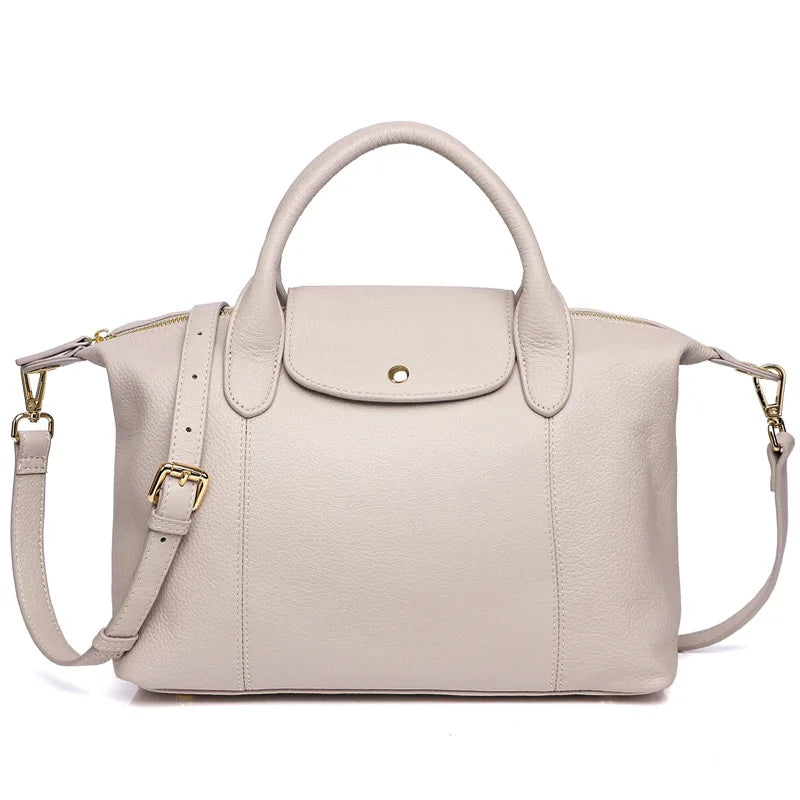 Fashion Women's Boston Bag High Quality Genuine Leather Shoulder Bag Large Capacity
