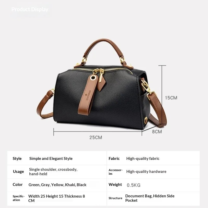 Sophisticated Shoulder Bag Soft Genuine Leather