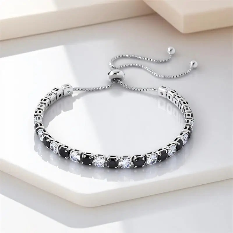 Multicolor Crystal Rainbow Zircon 4mm Round Stone Tennis Bracelets For Women