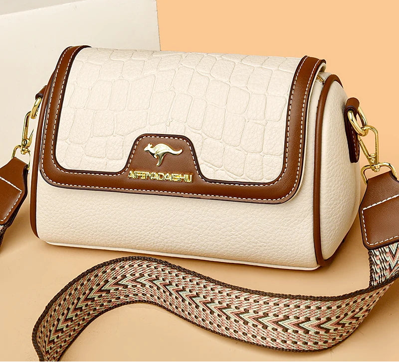 Stone Pu Leather Shoulder Bag Fashion Crossbody Square Satchel Bag