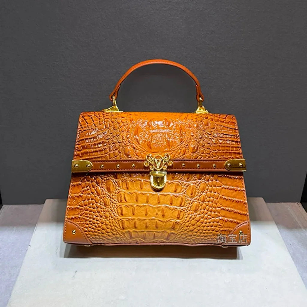 Luxury Design Brand Fashion Crocodile Print Handbag for Women