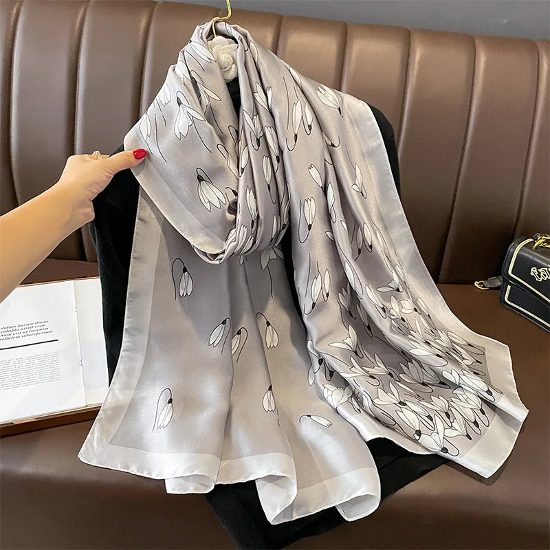 180*90cm Luxury Brand Women Scarf Fashion Print Silk Scarves Summer Shawls Wraps