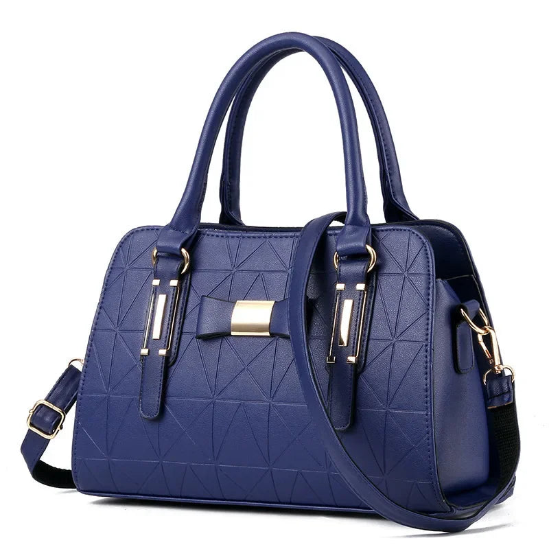 Large Capacity Floral Embossed Butterfly Knot Shoulder Bag