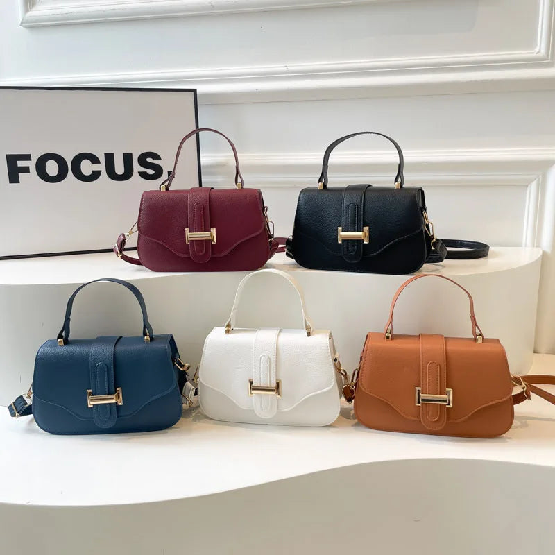Fashionable Minimalist Crossbody Bag Solid Color Square Purse Simple Design Bag