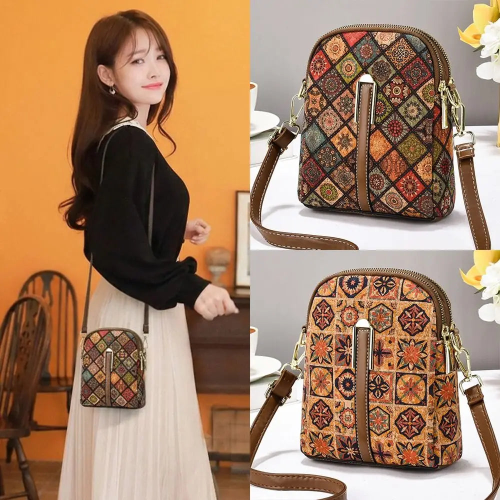 Stylish Printed Phone Bag PU Leather Single Shoulder Bag Luxury Versatile Handbag