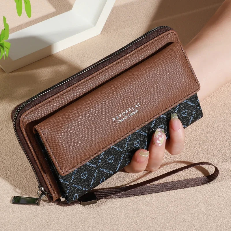 1pc Classic Faux Leather Wallet Double Layer with Snap Closure