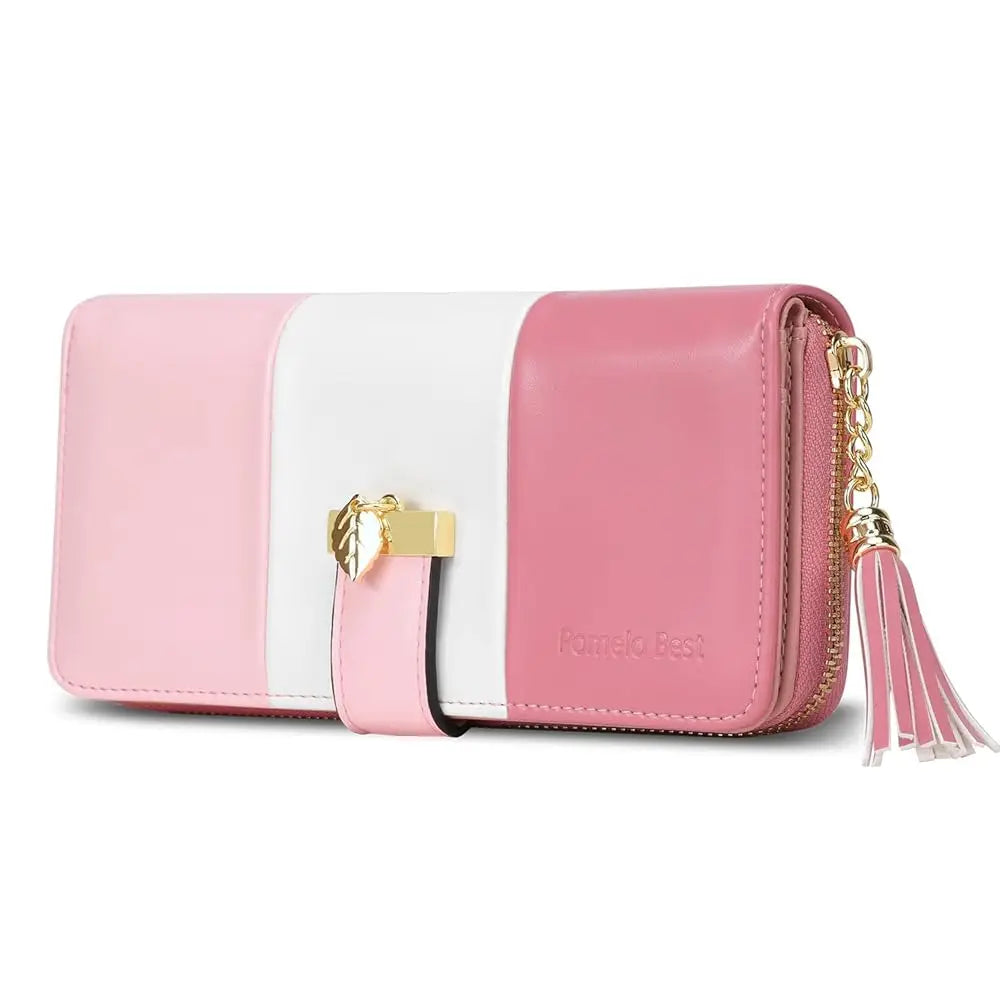 Latest Fashion Zipper Wallets large capacity Purses PU Leather Billfold Wallet