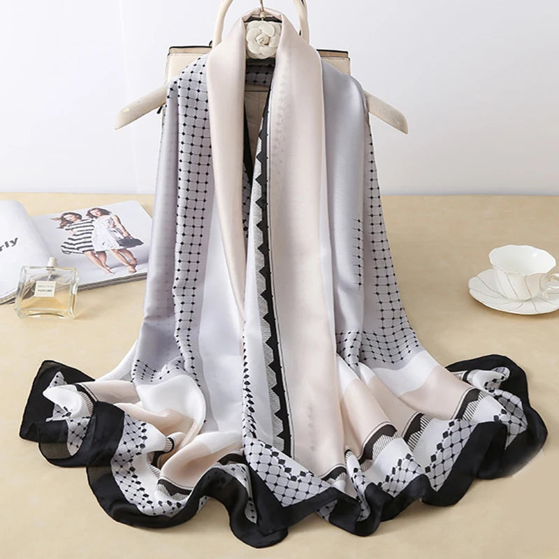 180*90cm Luxury Brand Women Scarf Fashion Print Silk Scarves Summer Shawls Wraps