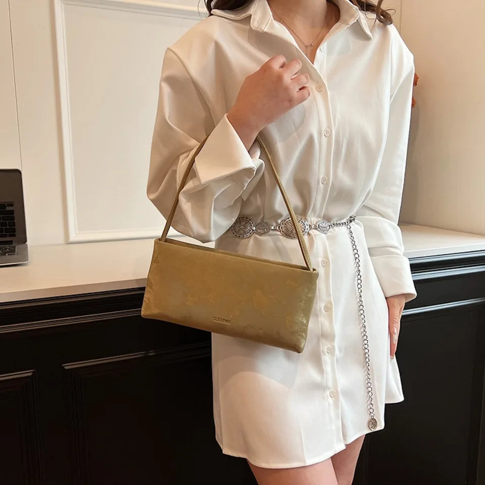 Small PU Leather Design Square Underarm Shoulder Bag