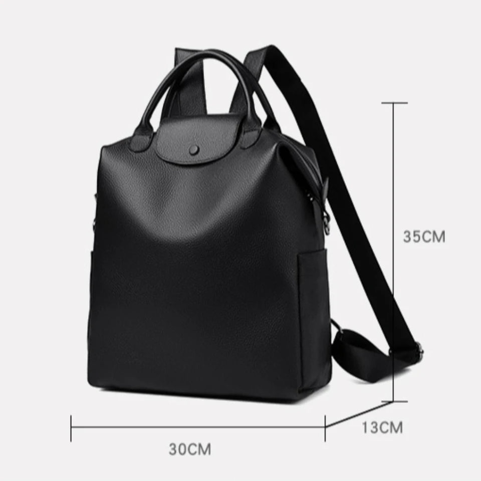 100% Genuine Cowhide Leather Backpack Large Capacity