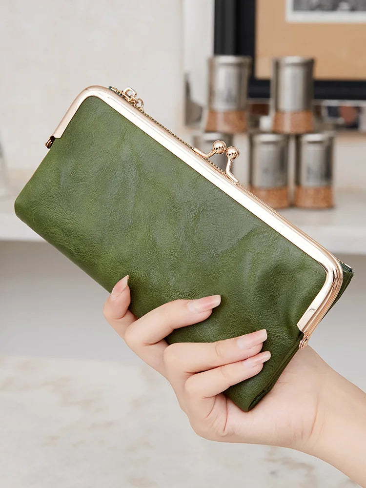 Multi Functional Long Wallet Vintage Clutch Coin Purse Card Holder Zipper Wallet