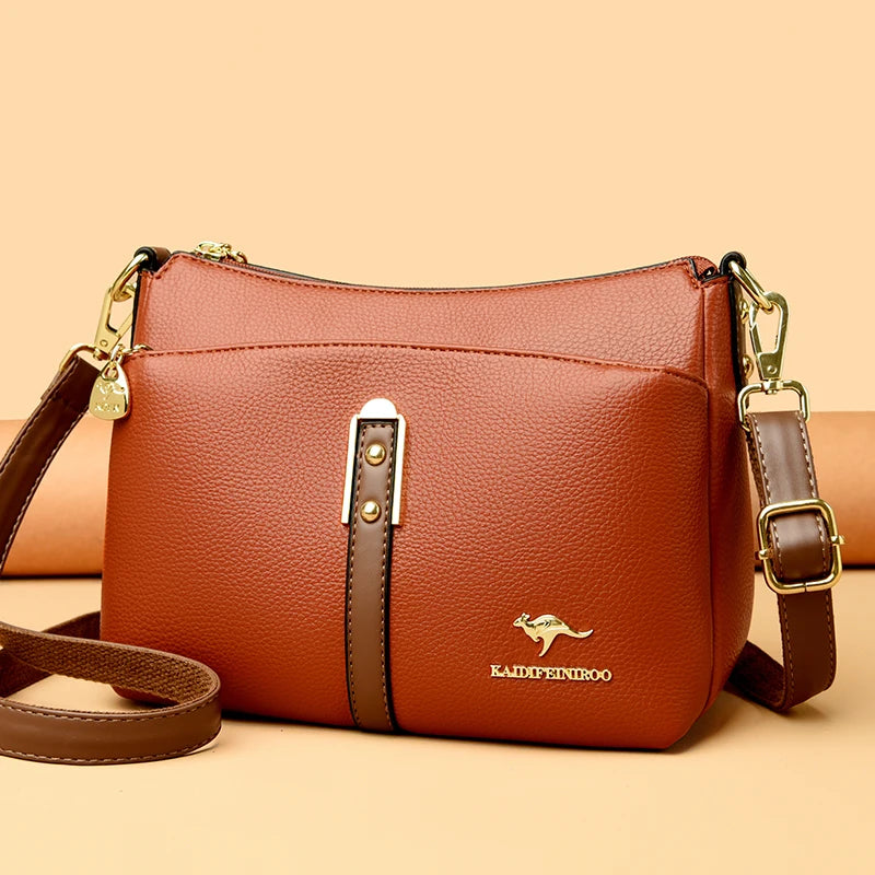 Genuine High Quality Soft Leather Women's Handbag Trendy Design Crossbody Bag
