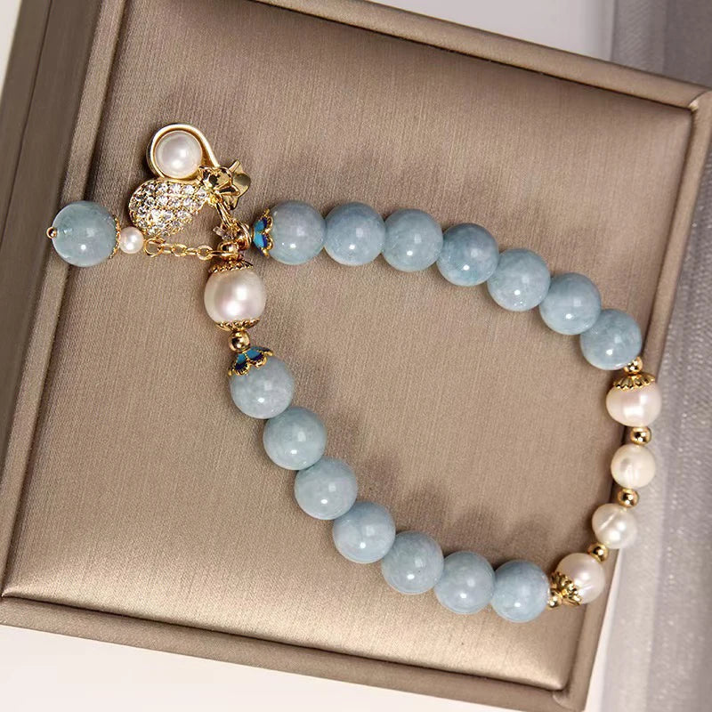 Aquamarine Pearl Bracelet Jewelry