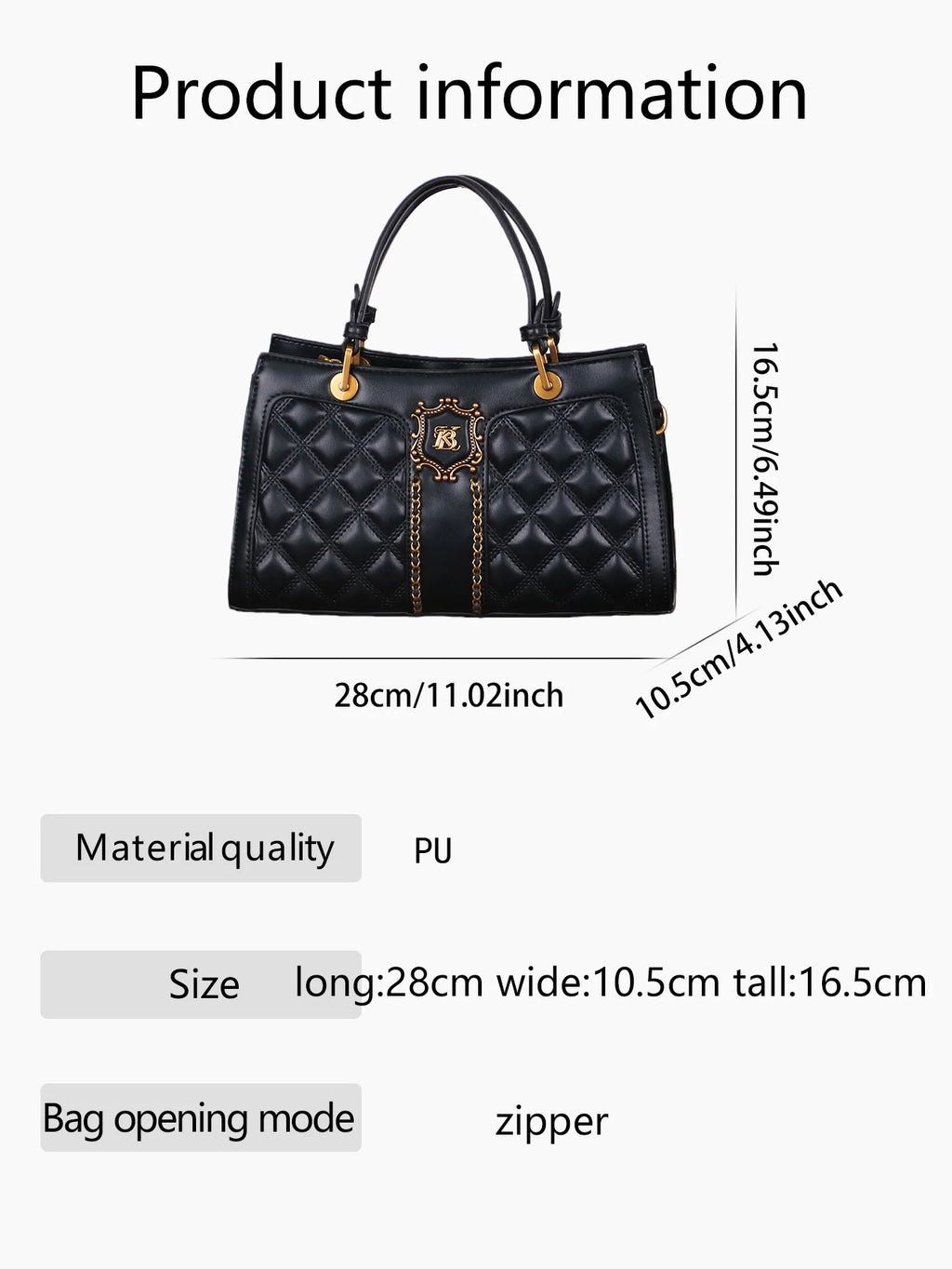 Fashion luxury new rhombic large-capacity ladies handbag heavy hardware design