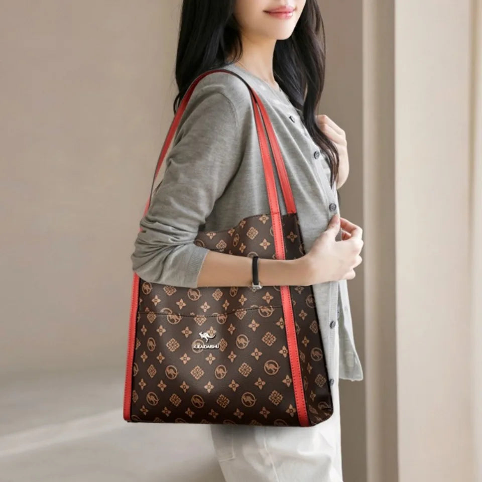 Genuine Brand High Quality Leather Casual Tote Luxury Handbag Top-handle Bag