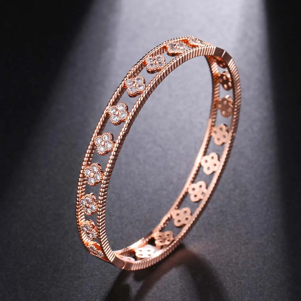 Leaf Zircon Bracelet Luxury Fashion Classic Plant Large Flower Bracelet