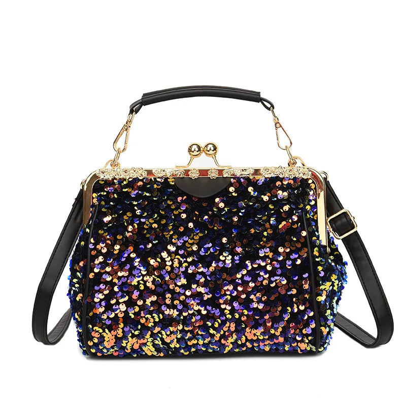 Satin Vintage Evening Bag Metal Flower Luxury Clutch Handbag