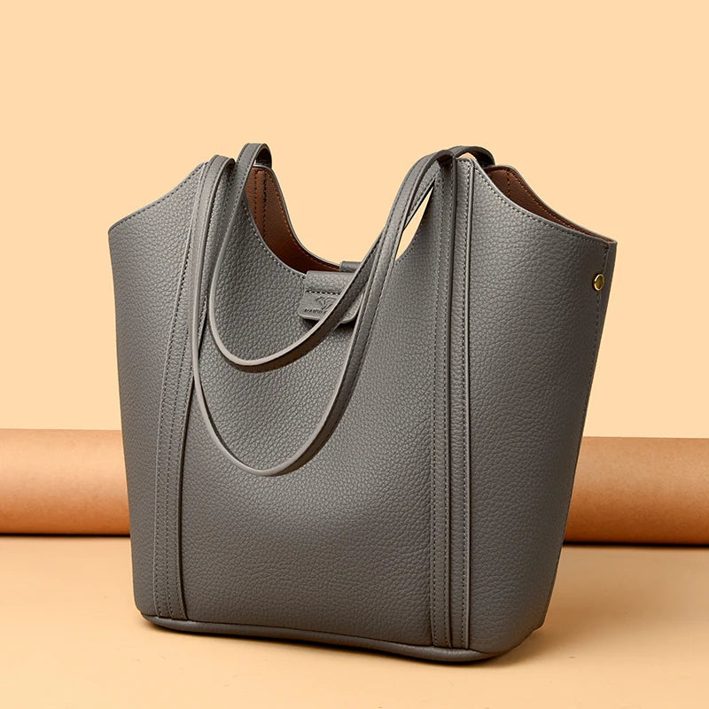 Women's Large Capacity Shoulder Bag Genuine Leather Tote