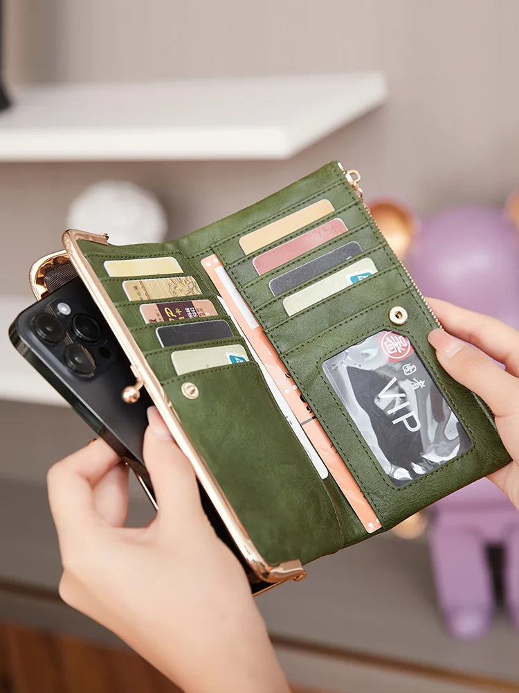 Multi Functional Long Wallet Vintage Clutch Coin Purse Card Holder Zipper Wallet