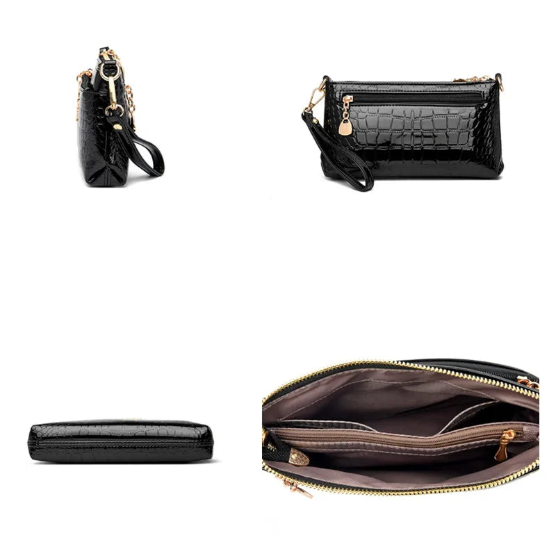 Luxury Oil Wax Leather Crossbody Bag Small Phone Purse Fashion Shoulder Handbag