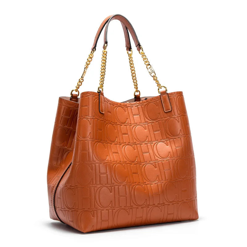 Women's Tote Bag Steel Embossed Handbag Large Capacity Business Storage Bag