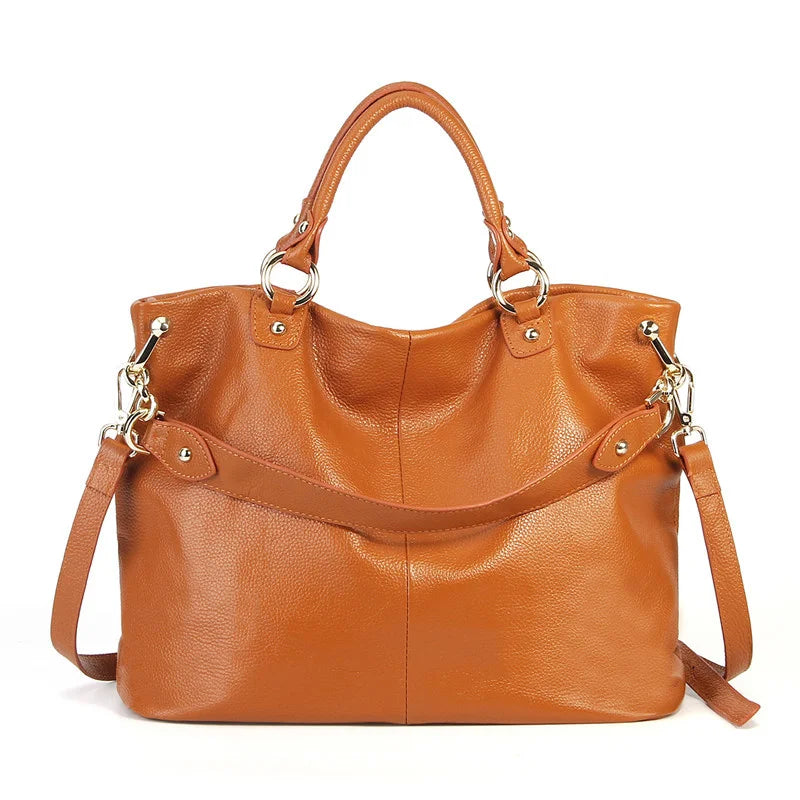 Genuine Leather Tote Handbag Casual Shoulder Bags Commuter Large Crossbody Bag