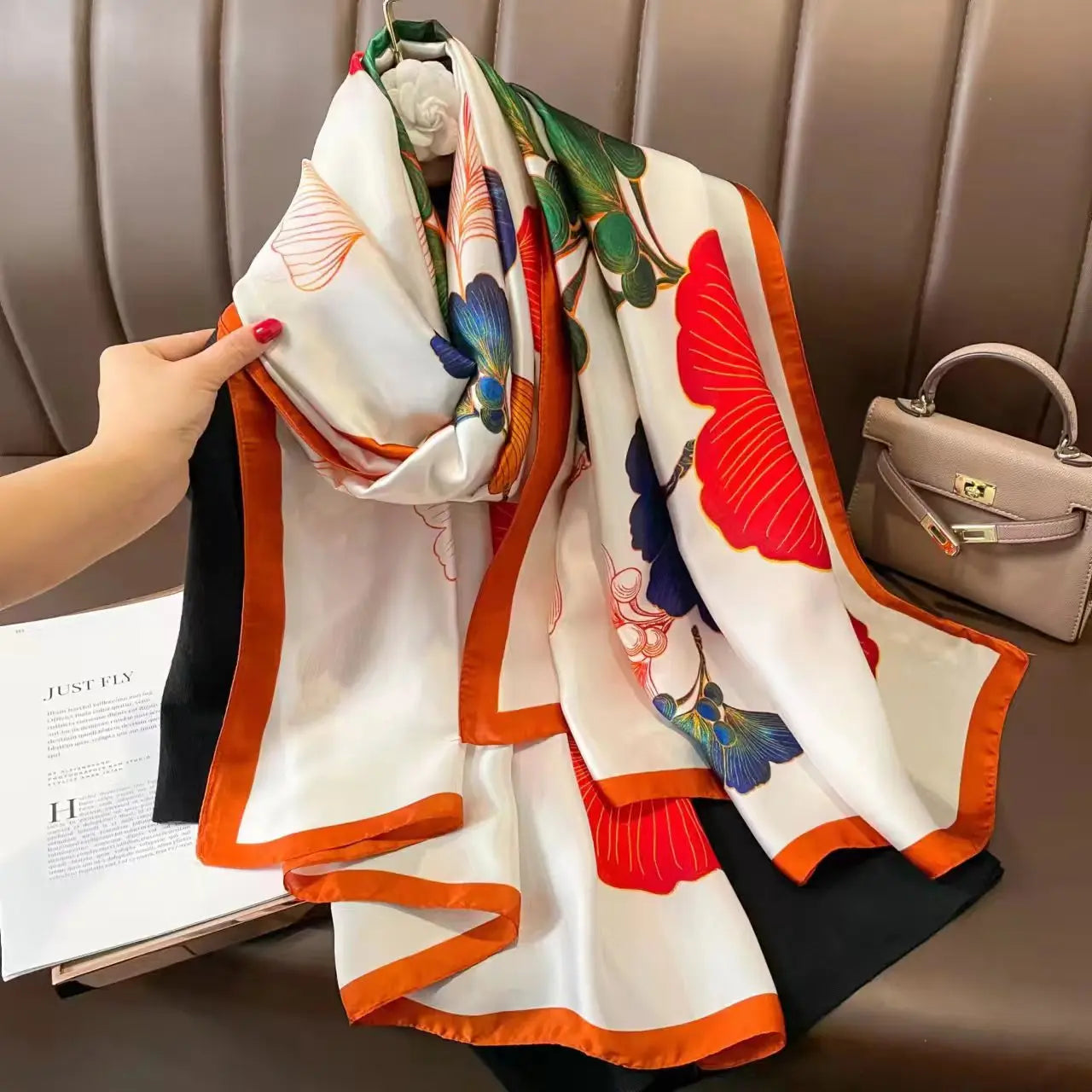 180*90cm Luxury Brand Women Scarf Fashion Print Silk Scarves Summer Shawls Wraps