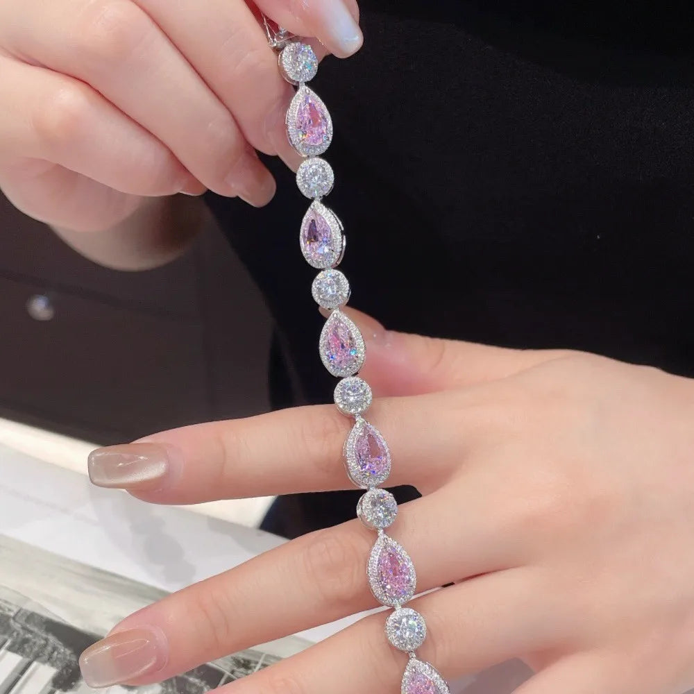 Handmade Lab Topaz Diamond Bracelet Bangle 925 Sterling Silver Bracelet Jewelry