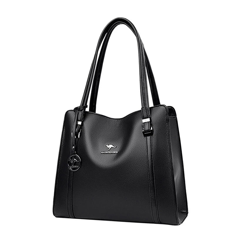 Genuine Soft Leather Handbags for Women Vintage Shoulder Tote Bag Luxury Design