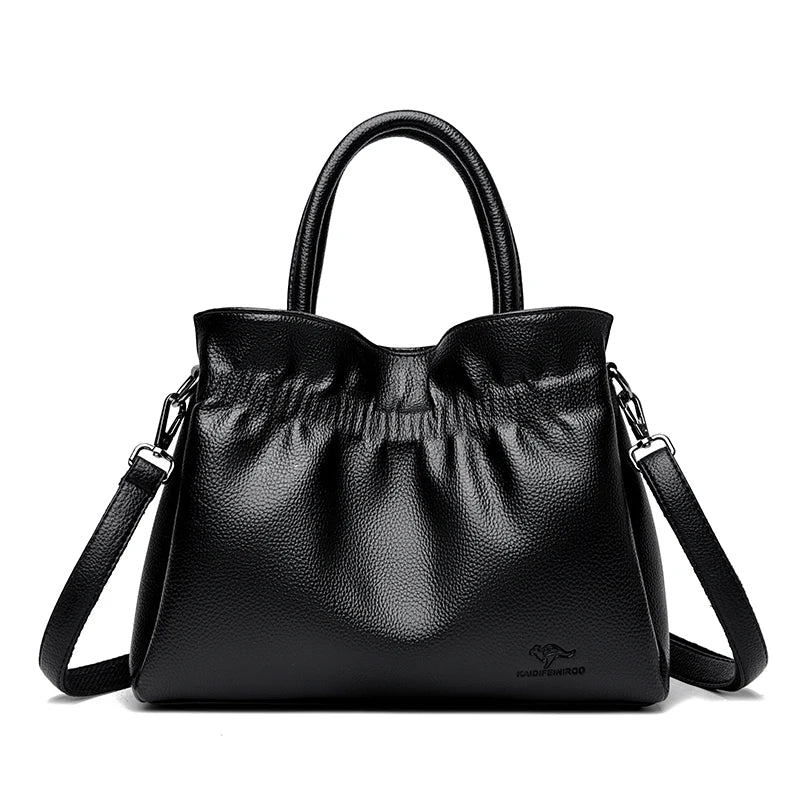 Luxury Soft Leather Shoulder Crossbody Handbags Casual Tote