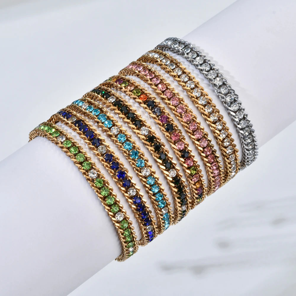 Gold Color Woven Crystal Cubic Zirconia Bracelet Jewelry