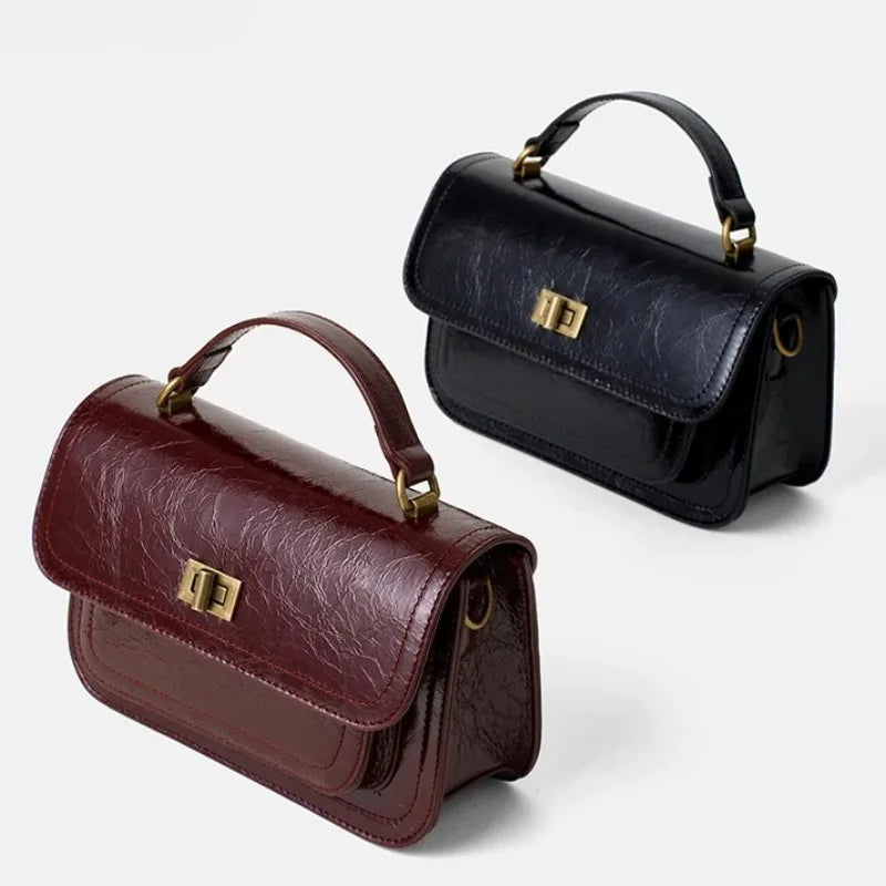 Genuine Leather Shoulder Bag Fashionable Versatile Design