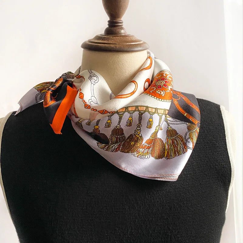 Women 100% Mulberry Real Silk Scarf 53cm