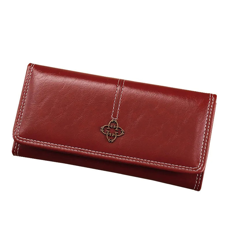 Long Leather Multi Card Slots Large Capacity Vintage Wallet