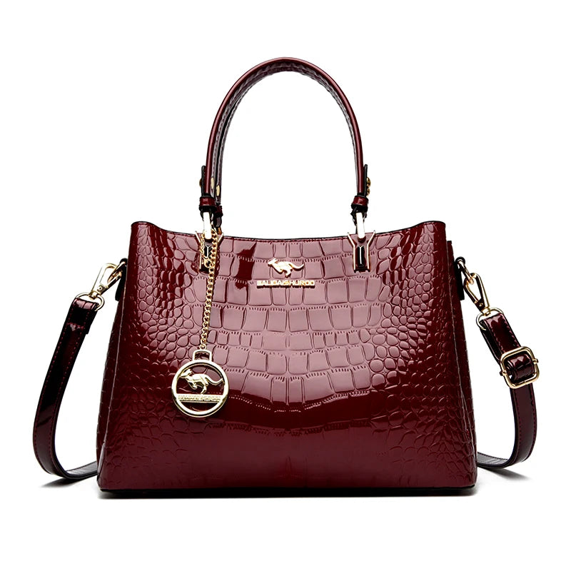 High Quality Luxury Handbag Crocodile Pattern Shoulder Tote