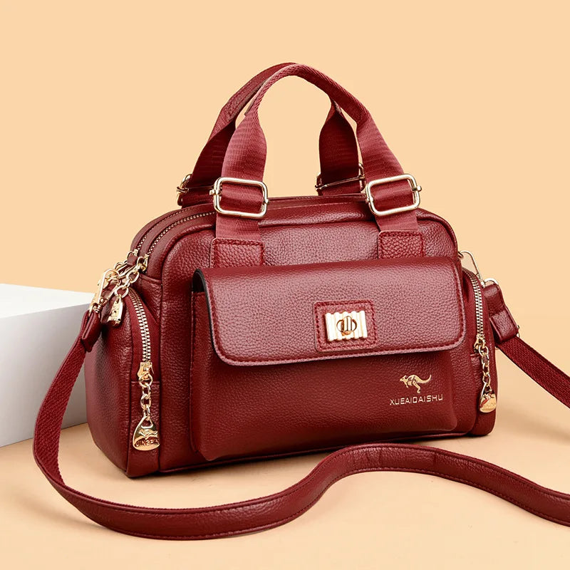 Luxury Design Handbag Fashion High Quality Shoulder Bag Large Capacity Soft Leather