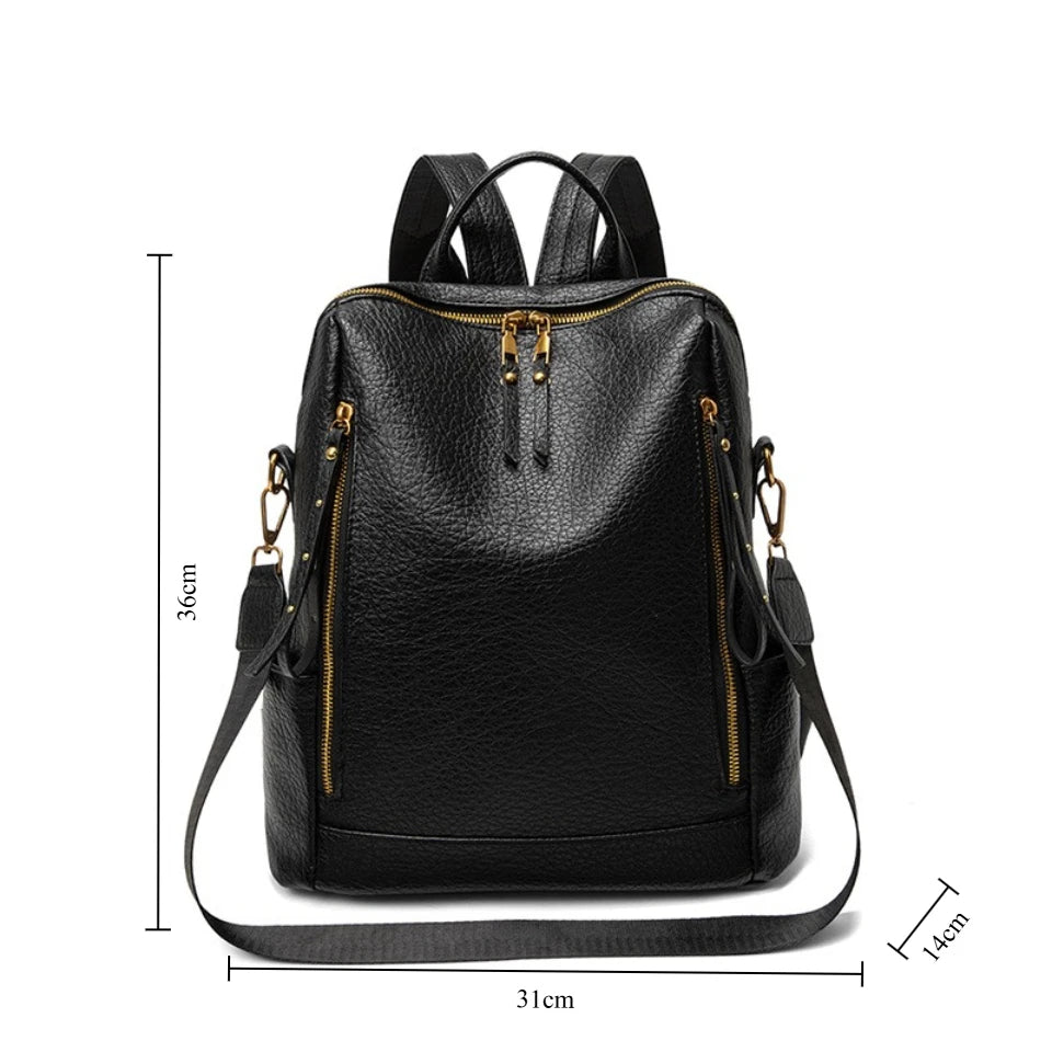 Vintage Top Quality Leather Backpacks Large Capacity