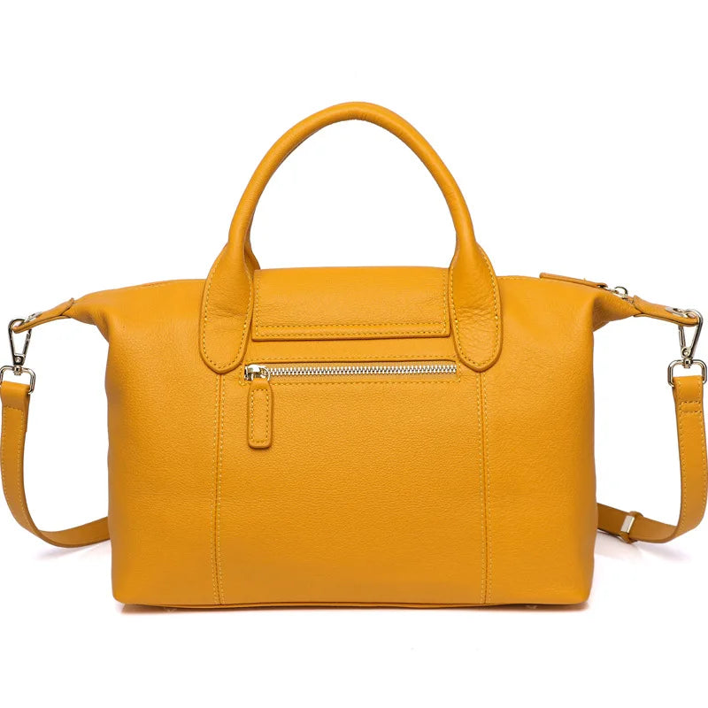 Fashion Women's Boston Bag High Quality Genuine Leather Shoulder Bag Large Capacity