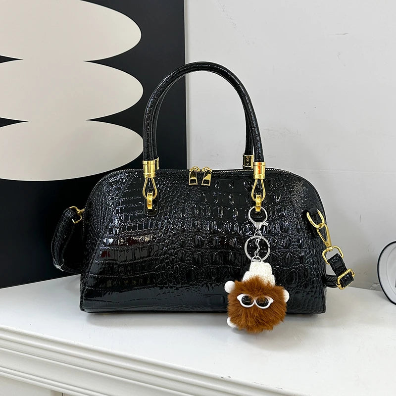 Classic Handbag Crocodile Leather Shoulder Crossbody Bag