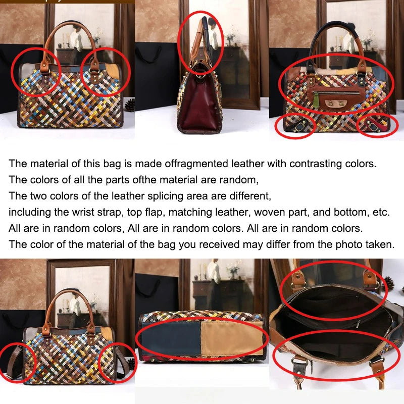 Retro hand-woven genuine leather casual versatile single-shoulder crossbody bag