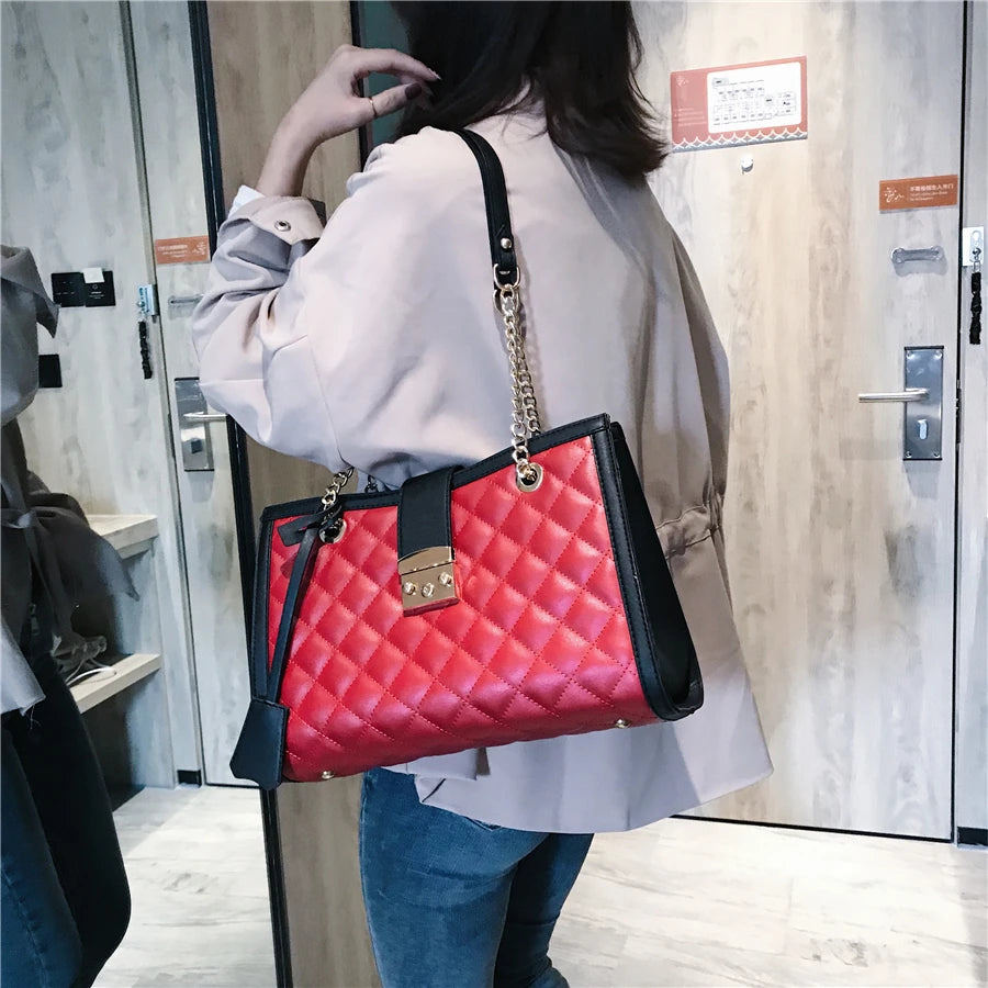 Large Capacity Pu Leather Chain Crossbody Bags High Quality Design