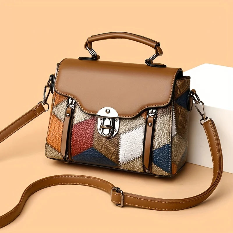 Retro Diamond Pattern Handbag Crossbody Shoulder Bag Vintage Flair Handbags