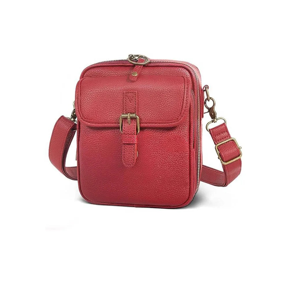 Vintage Messenger Bag Large Capacity Crossbody Leather Bag Adjustable Strap