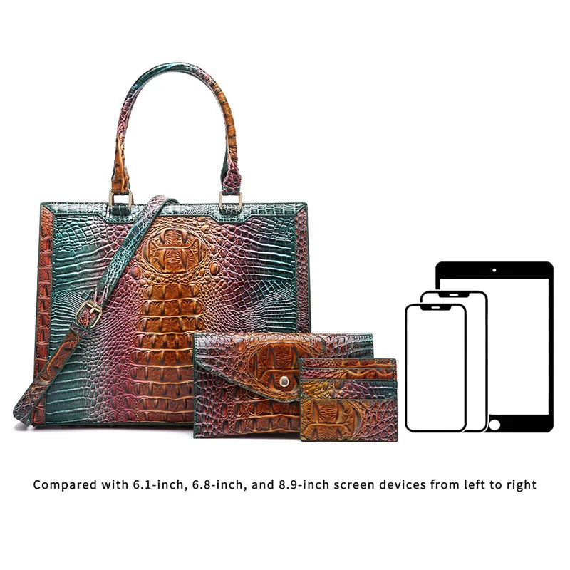 Trendy Vintage Crocodile Pattern Handbag Fashion Design