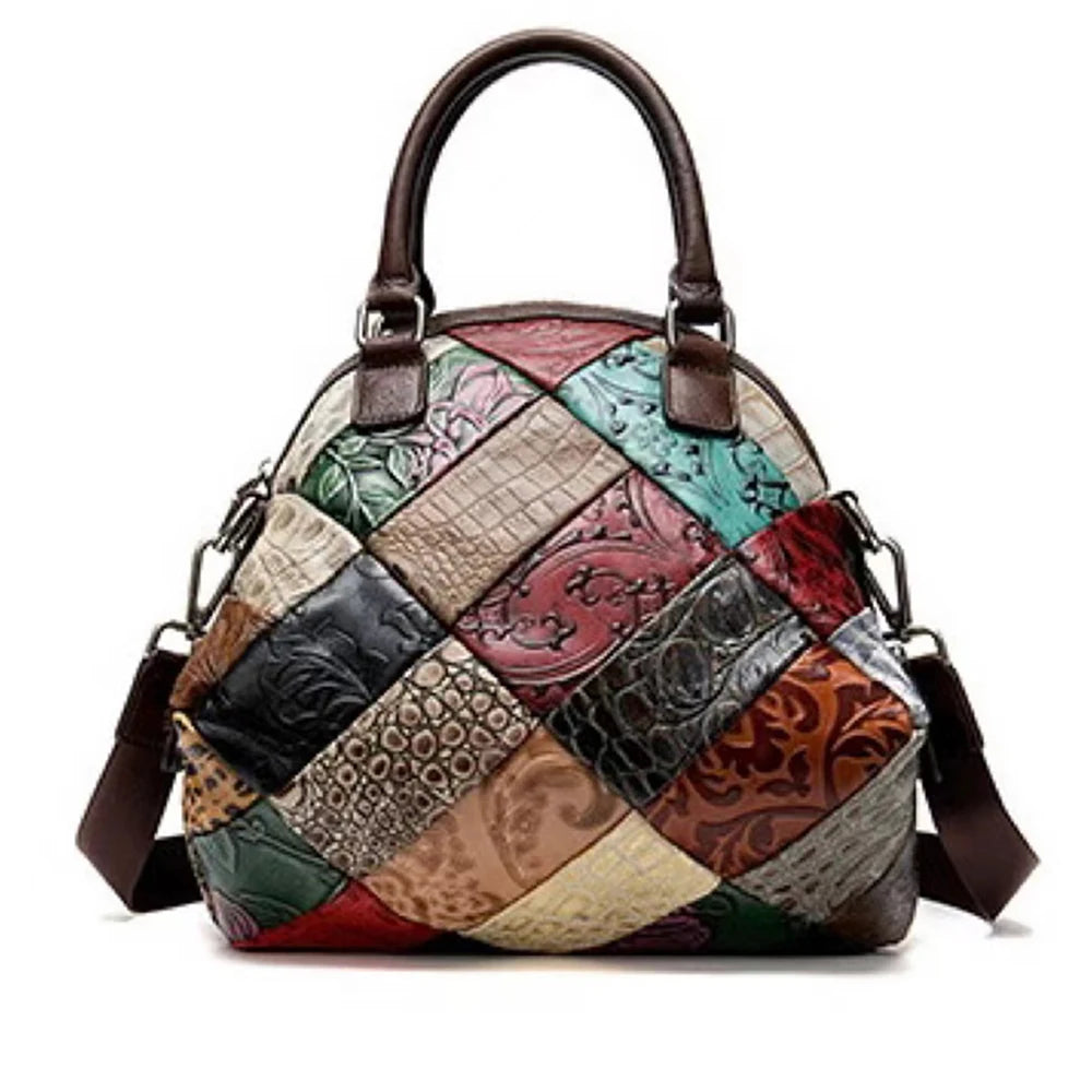 Random pattern color splicing design single shoulder crossbody bag