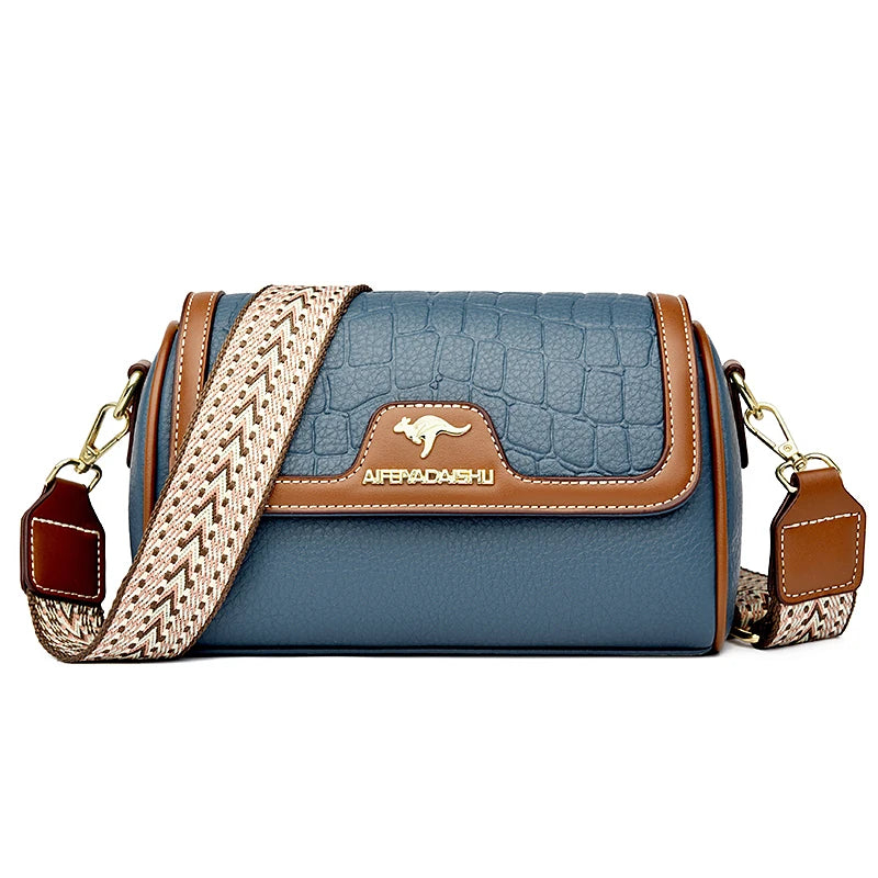 Stone Pu Leather Shoulder Bag Fashion Crossbody Square Satchel Bag