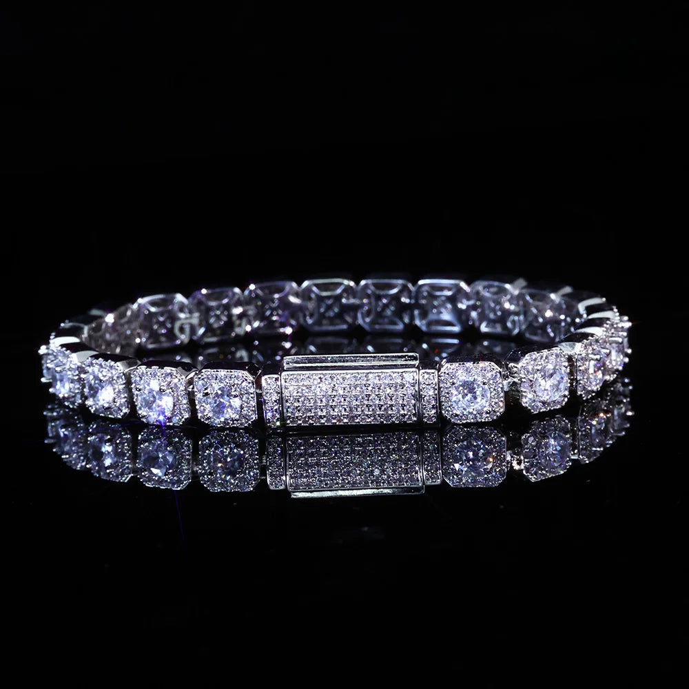 Iced Out Colorful Star Chain With Tennis Bracelet