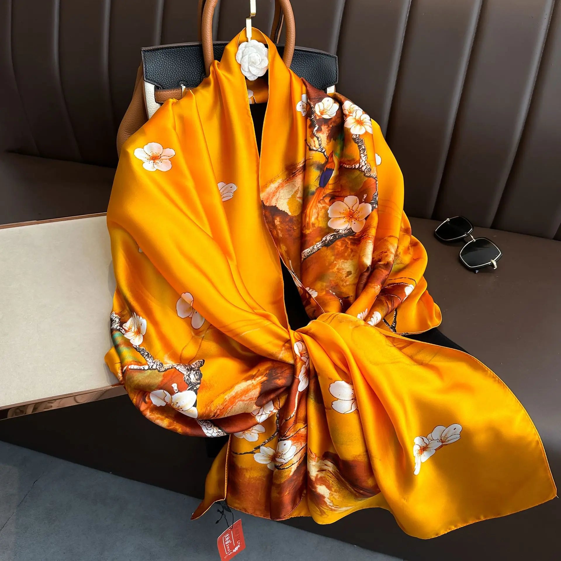 Luxury Brand Silk Scarves Women Fashion Print 180X90CM Long Silk Headscarf